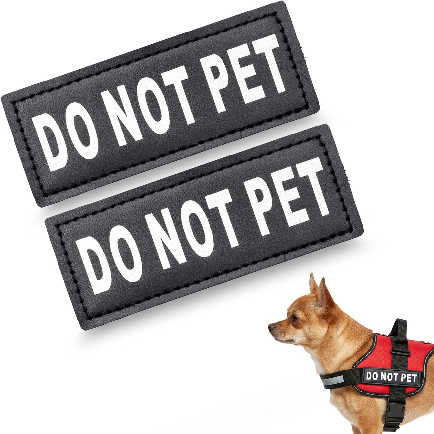 Do Not Pet Patch - Attachable Patches with Hook Backing for Do Not Pet Dog Vest Harness or Collar - Service Dog, Emotional Support, Service Dog in Training, and Therapy Patches