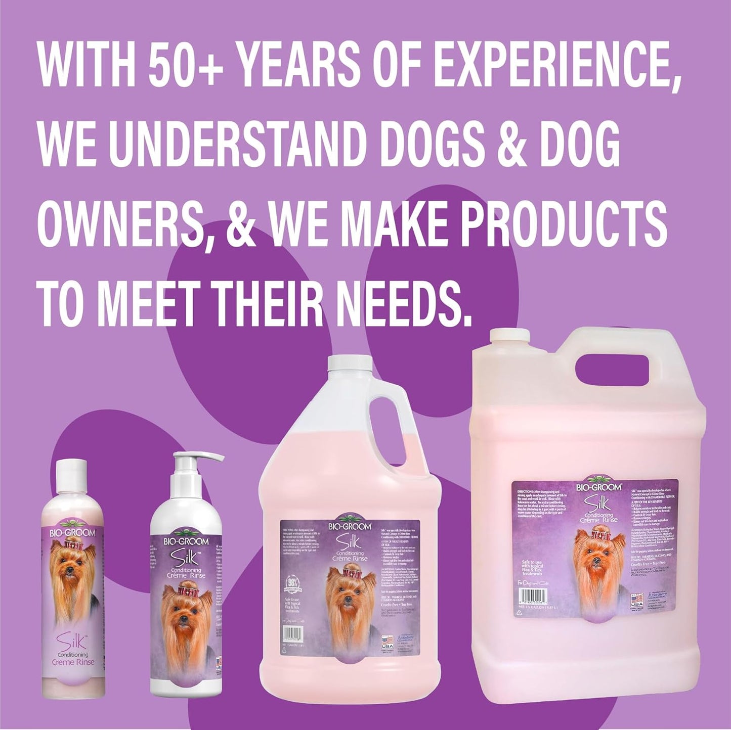 Silk Creme Rinse Dog Hair Conditioner, 5 Gallons | Puppy Conditioner & Detangler for Dogs, Adds Moisture to Skin & Coat, Cruelty Free Product, Made in USA