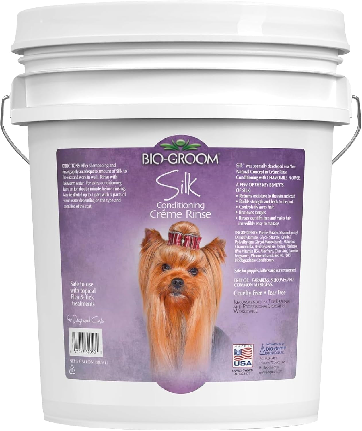 Silk Creme Rinse Dog Hair Conditioner, 5 Gallons | Puppy Conditioner & Detangler for Dogs, Adds Moisture to Skin & Coat, Cruelty Free Product, Made in USA