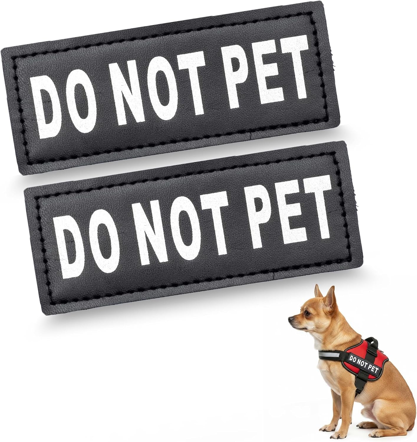 Do Not Pet Patch - Attachable Patches with Hook Backing for Do Not Pet Dog Vest Harness or Collar - Service Dog, Emotional Support, Service Dog in Training, and Therapy Patches